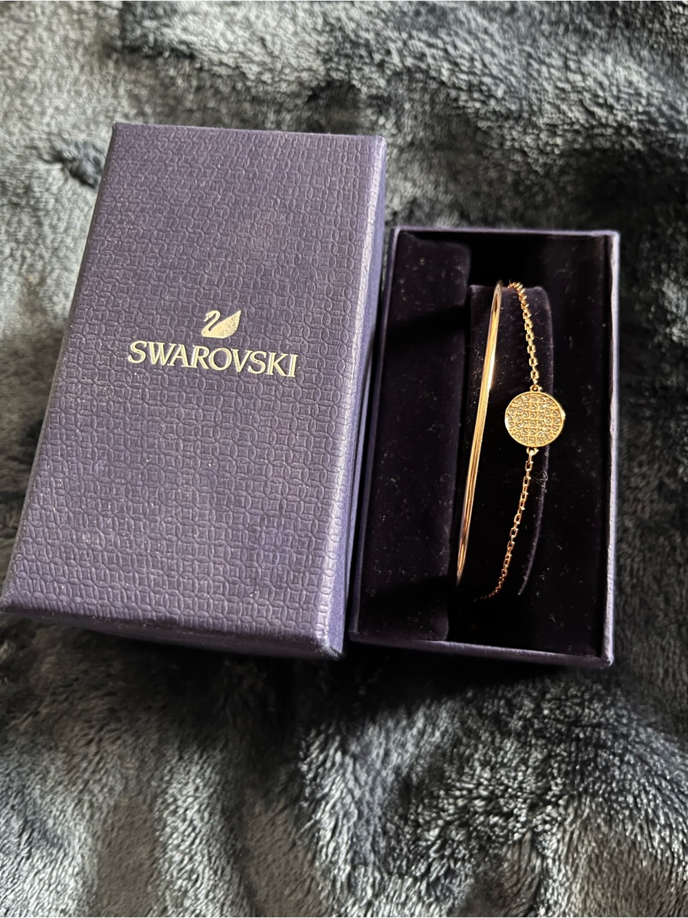 Swarovski Sublima Bangle Bracelet, Rose Gold Tone Finish, Clear Crystals.. NWT